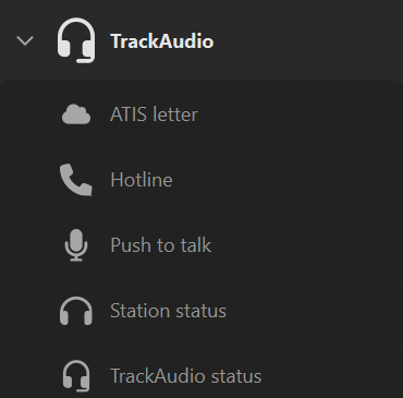 Screenshot of the Stream Deck profile UI with the keys categories filtered to “track”